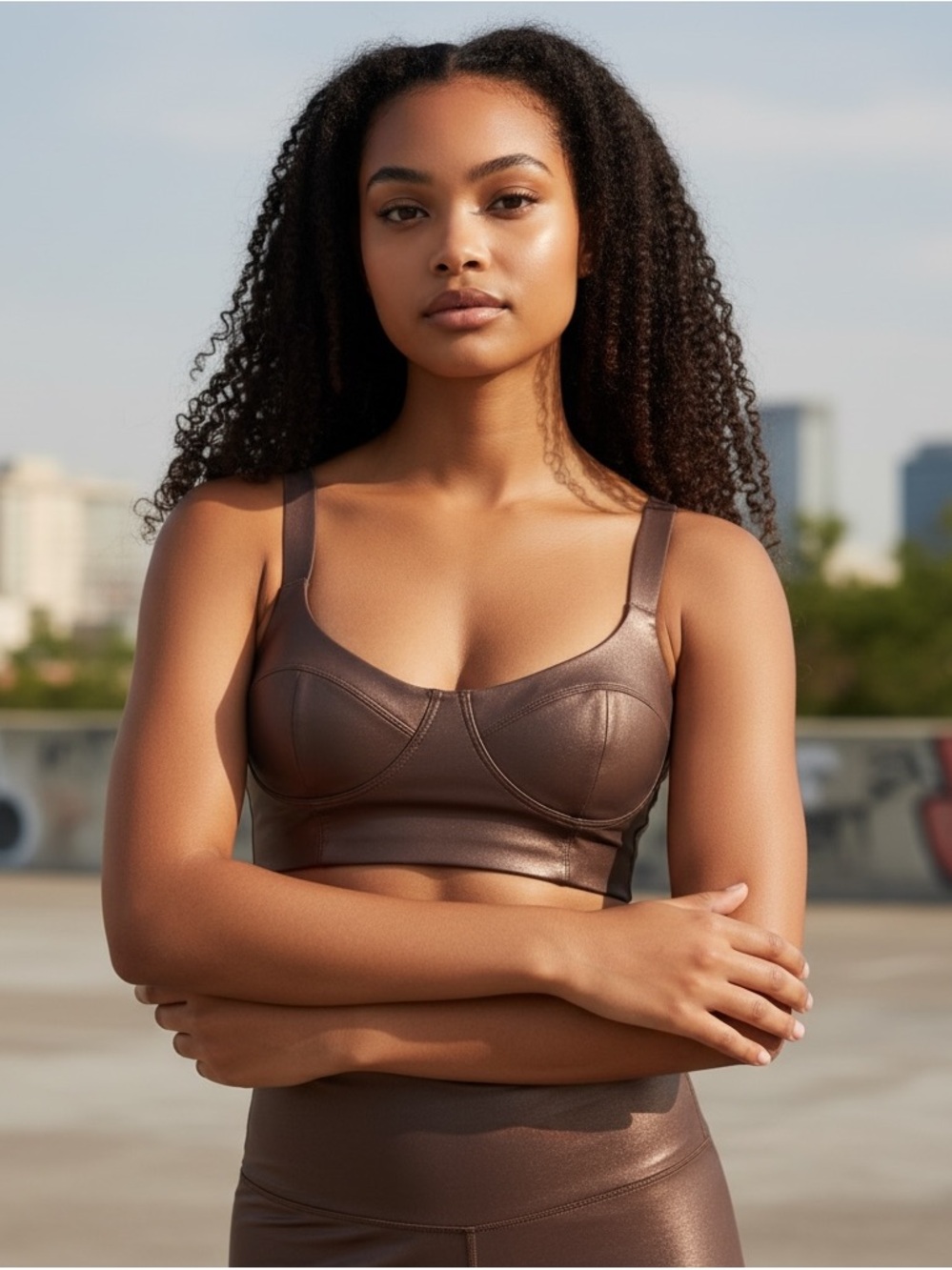 NWT Lululemon Everlux Longline Workout Bra *Matte Foil Matte Shine Espresso Sz L